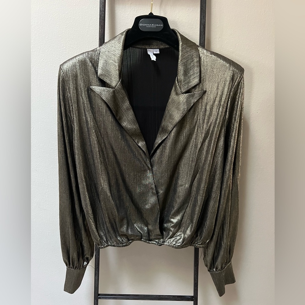 NEW Chic Metallic Blouse from Lily Rain boutique!
